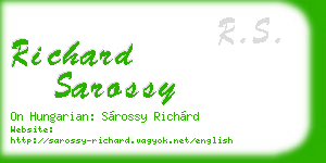 richard sarossy business card